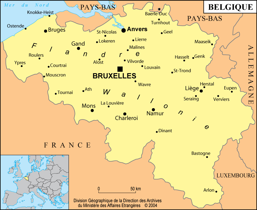 Carte de BELGIQUE 