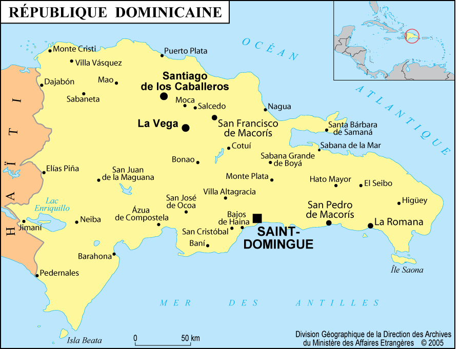 Carte de Republique Dominicaine