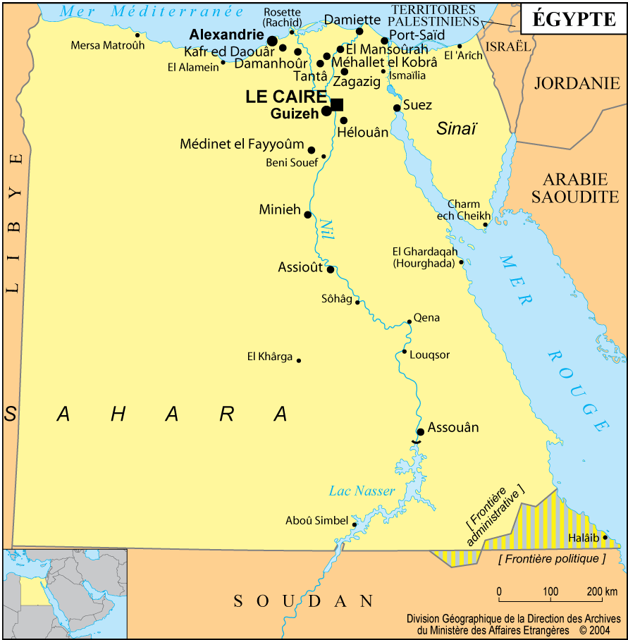 Carte d'Egypte