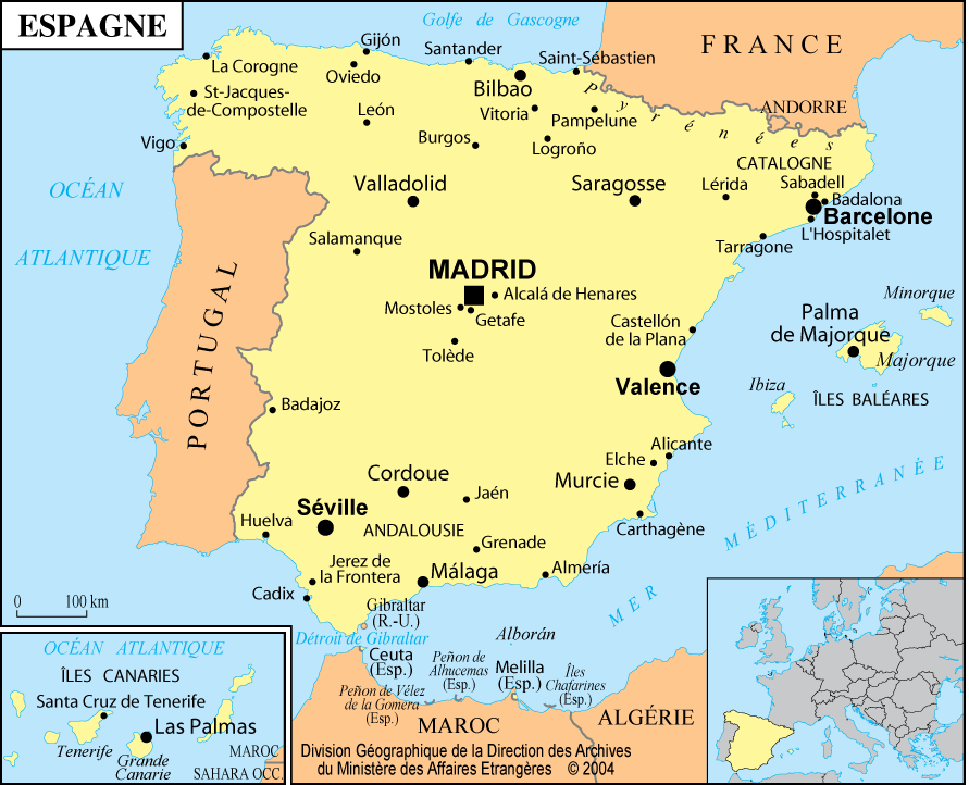 Carte d 'Espagne