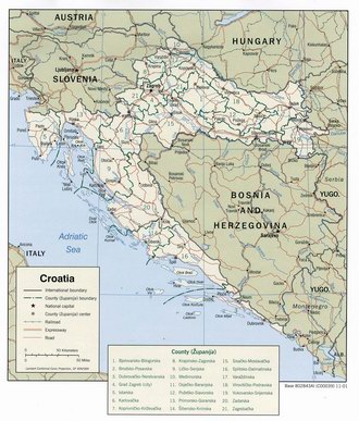 Carte de la Croatie 