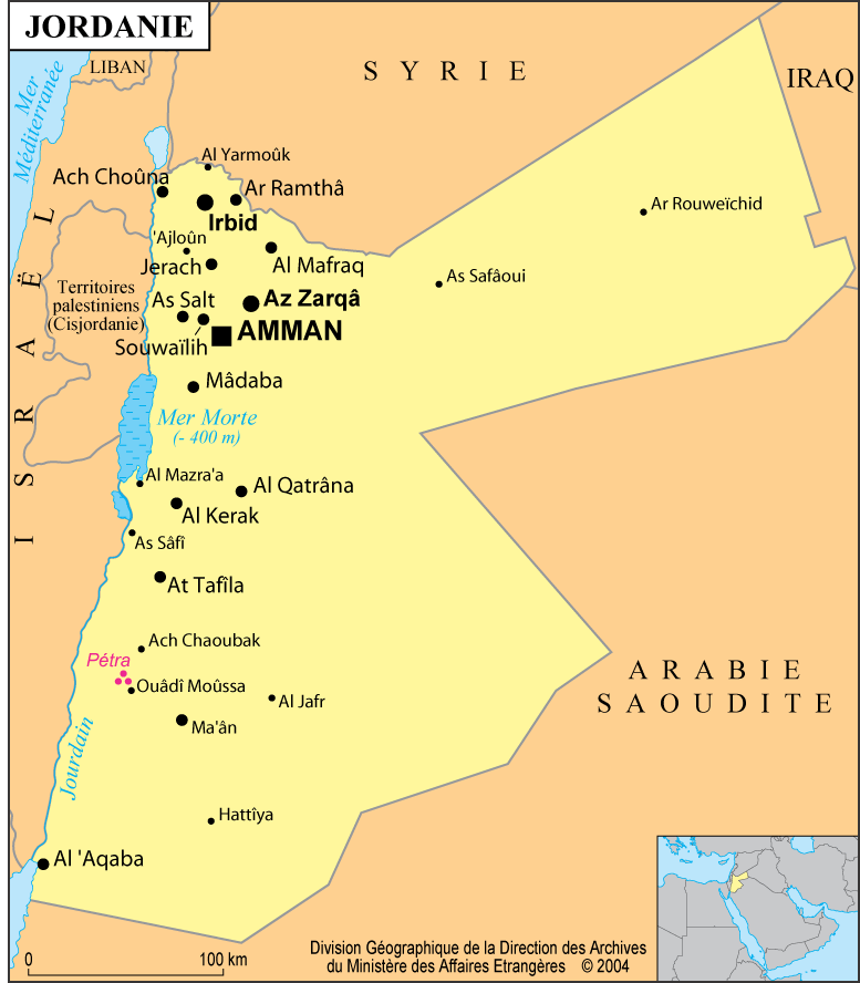 Carte de Jordanie