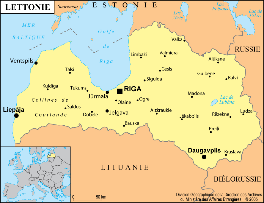 Carte de Lettonie