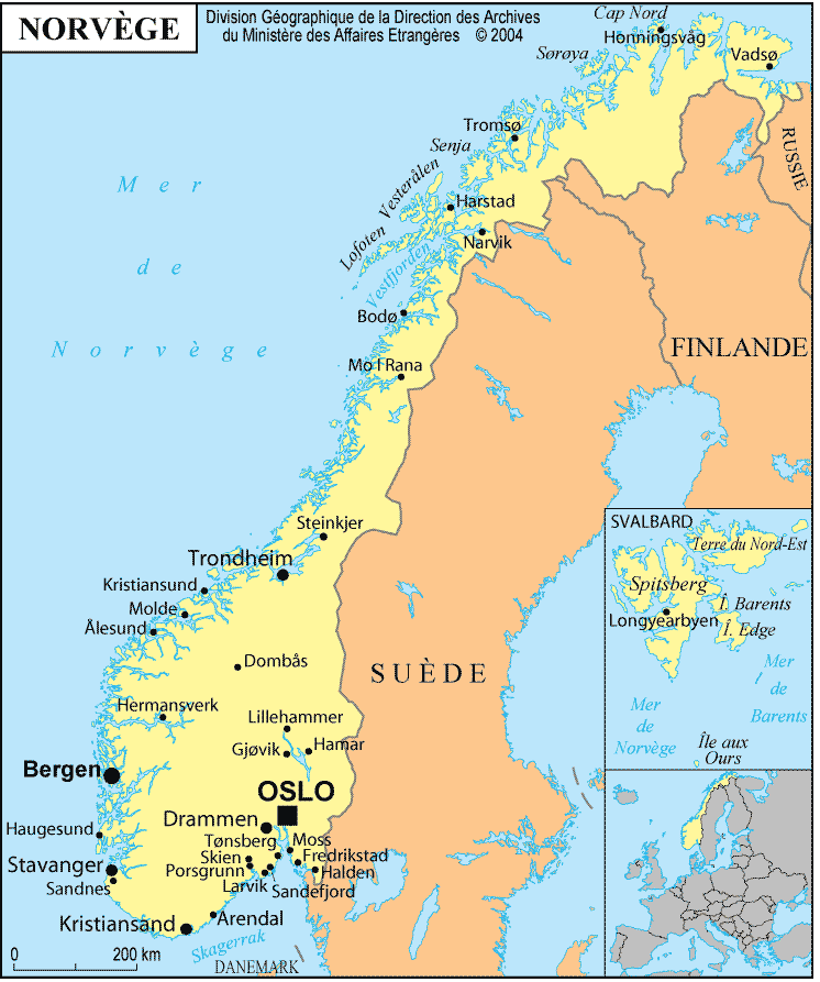  carte de Norvege
