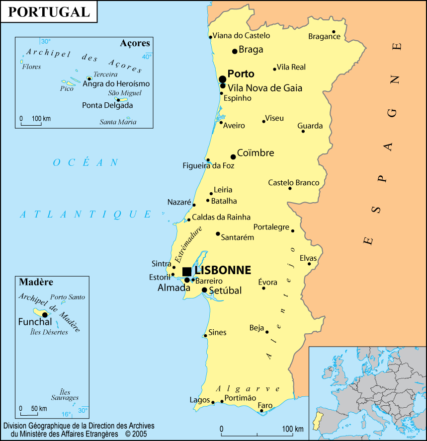 Carte du Portugal
