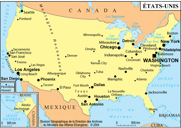 Carte de l'Amerique